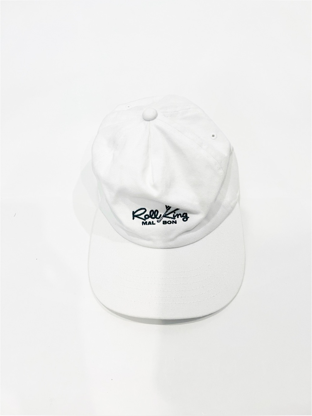 Malbon Golf White Roll King Embroidered Baseball Cap